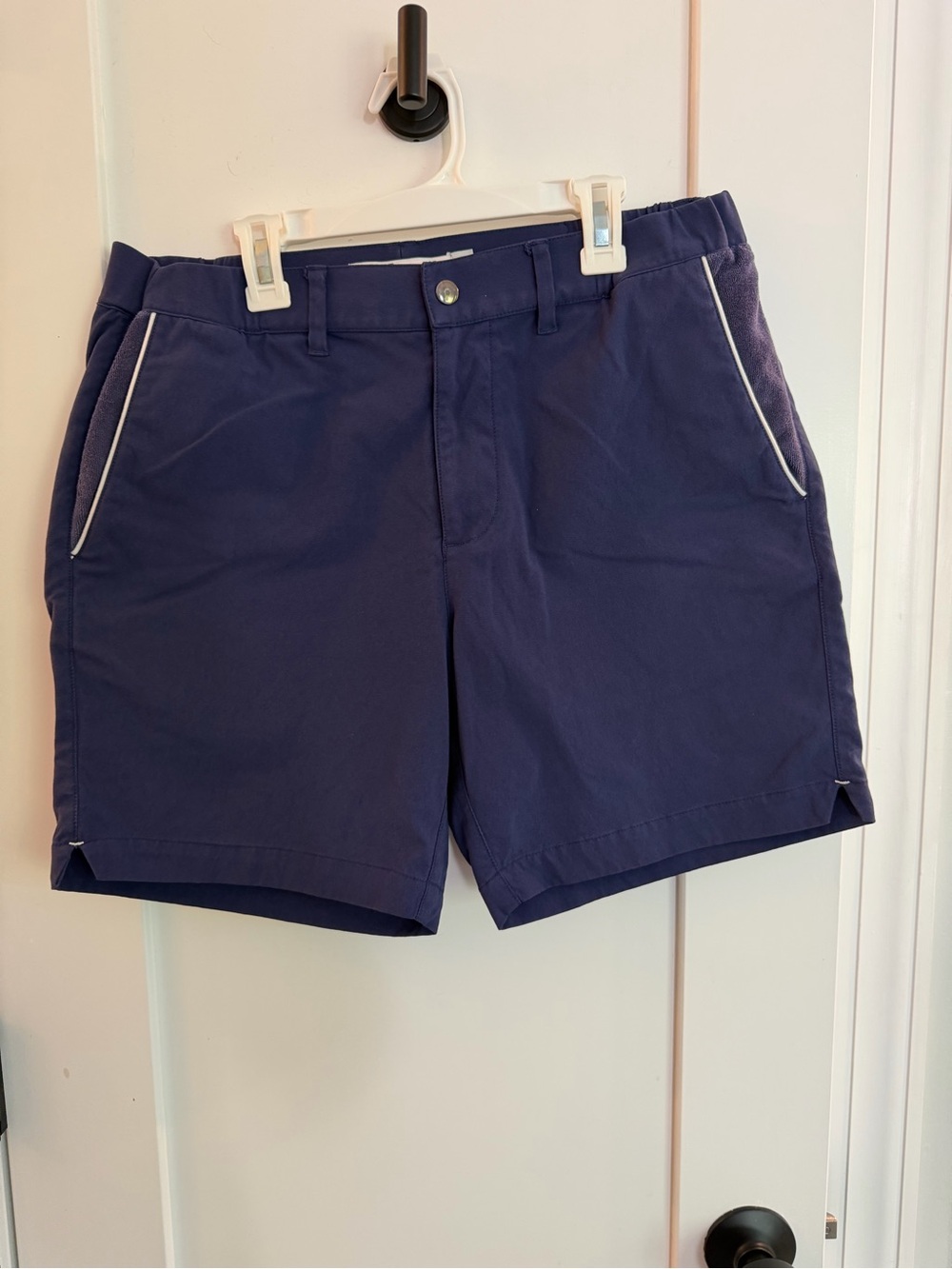 Criquet Navy Court Shorts with Contrast Piping